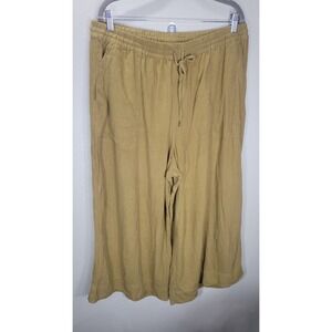 seasalt‎ cornwall linen wide leg pull on pants olive us 12